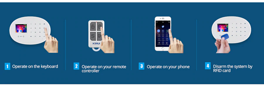 KERUI W20 Wireless RFID SIM GSM Burglar Sensor Home Security WIFI Alarm System