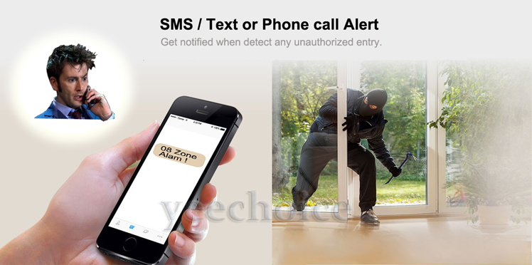 app sms alarm system house  burglar system