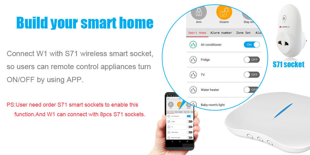 KERUI W1 WiFi PSTN Smart Home Burglar Alarm System Security