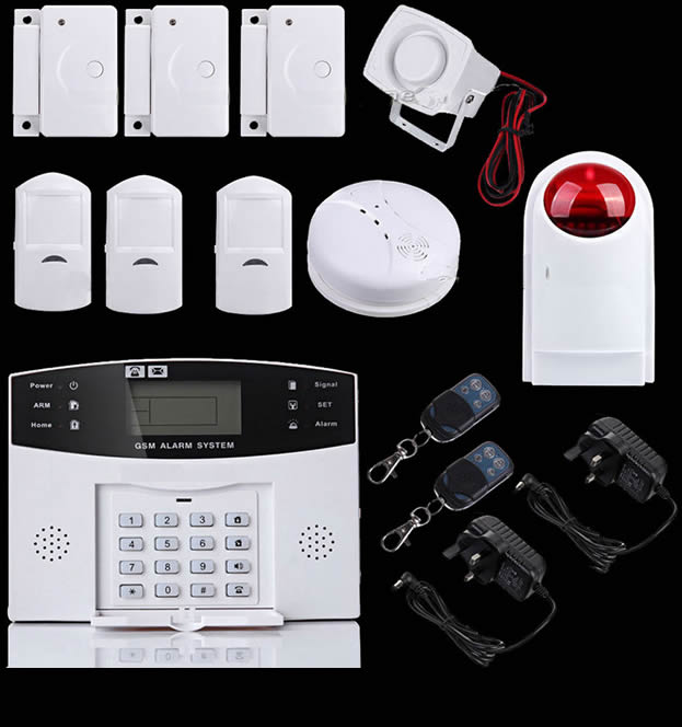 Wireless wired lcd gsm home house alarm system auto dialer kit wired flash  siren system,wholesale cheap discount price.